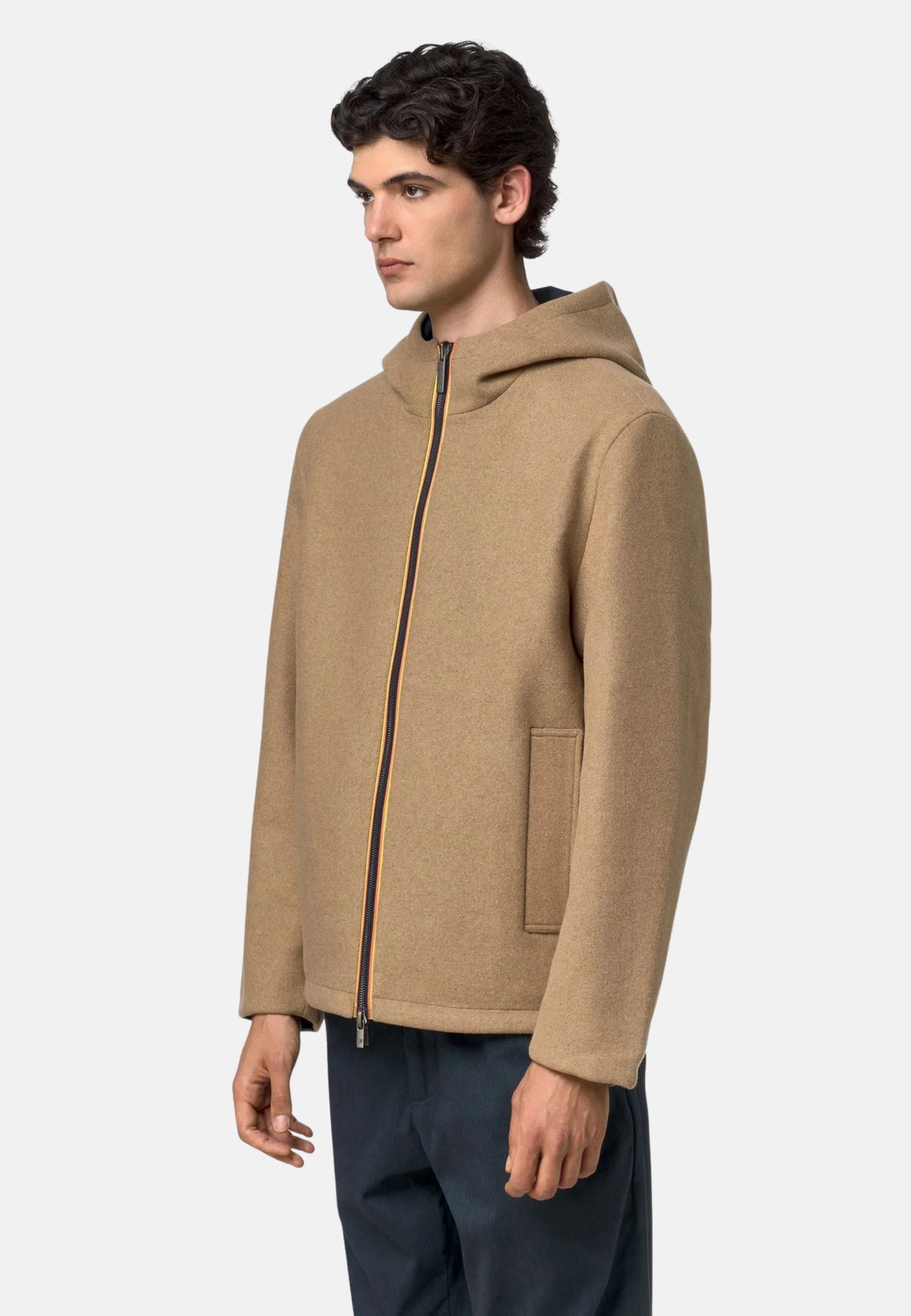 CLAUDEL WOOL BONDED DOUBLE - BEIGE KHAKI - BLUE D