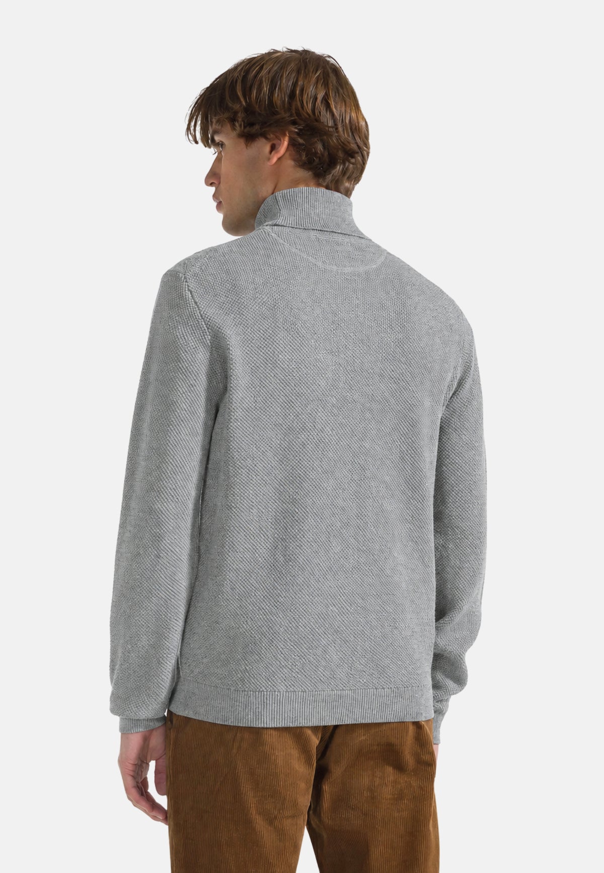 TURTLE SWEATER RICE KNITWAY L/S - GRIGIO CHIARO