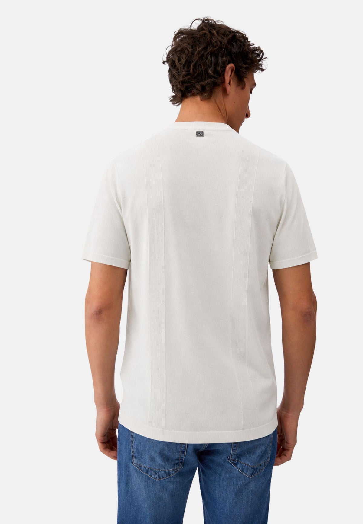MAGLIA CHIUSA M/C - DARK BLUE/WHITE COTTON