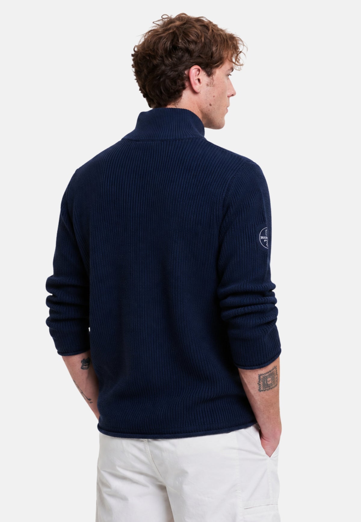 MAGLIONCINO MEZZOCOLLO CON ZIP - BLUE