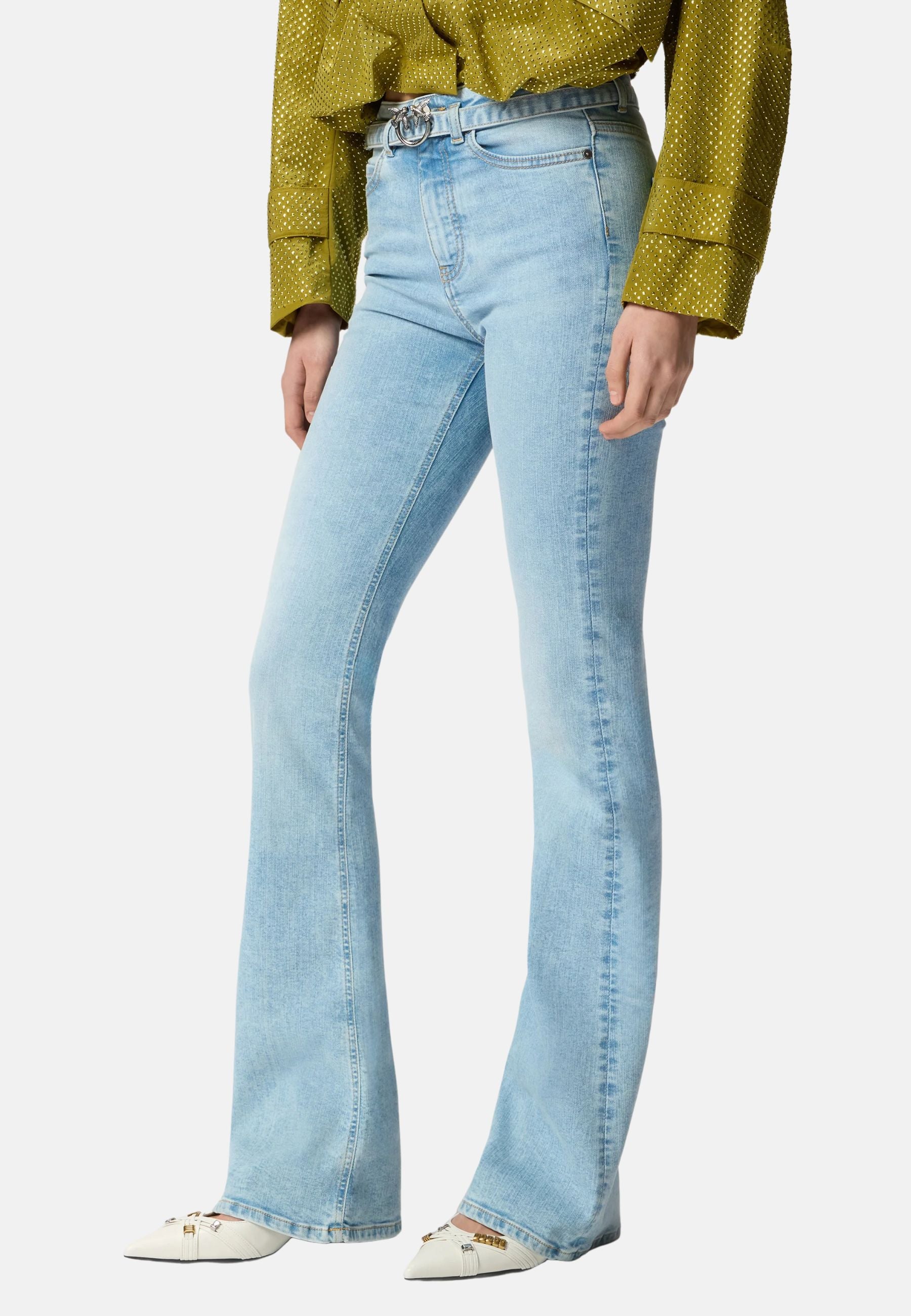 FLORA FLARE LIGHT WASH DENIM STRETCH - LAVAGGIO M