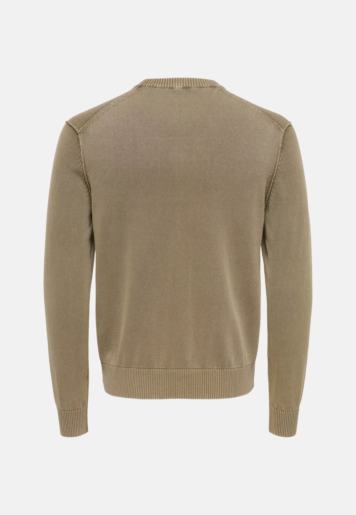 ONSGARSON LS REG WASH CREW KNIT VD - CHINCHILLA