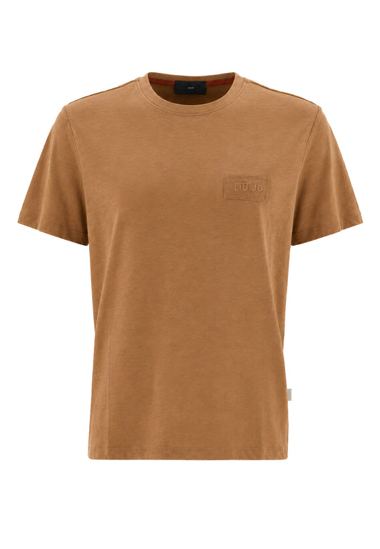 T-SHIRT BASICA M/C - COGNAC