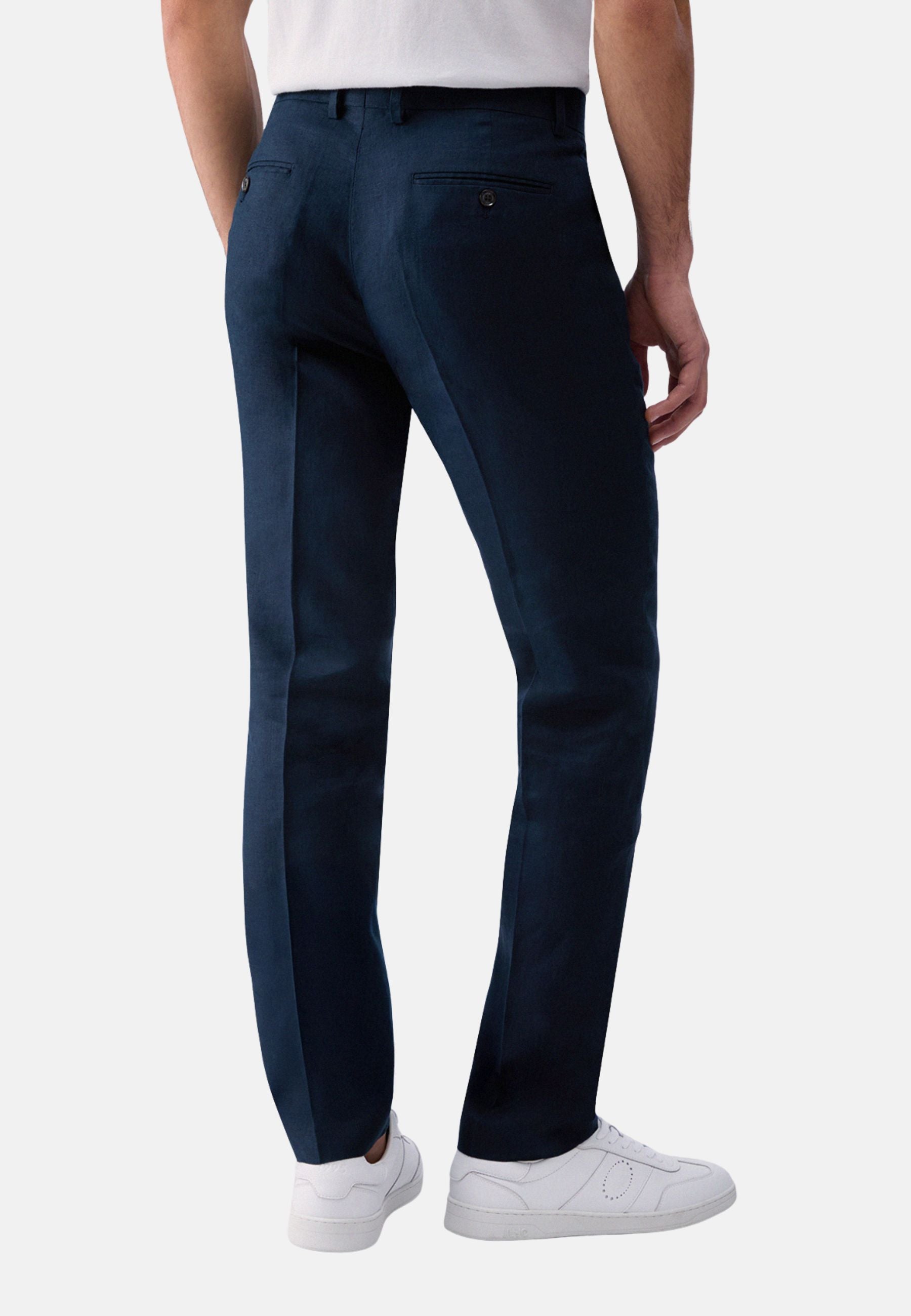 PANTALONE LINO - blu