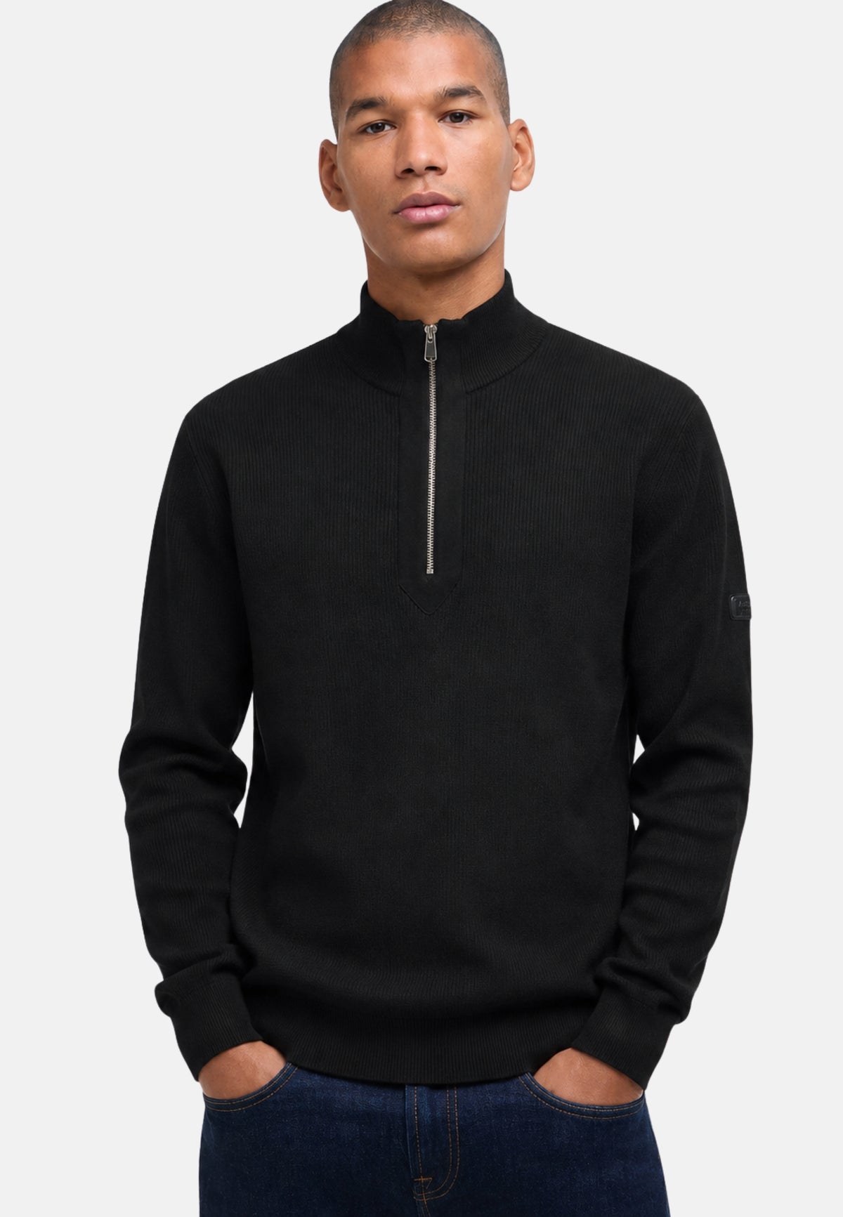 CRAWLEY FUNNEL NECK JUMPER - BLACK