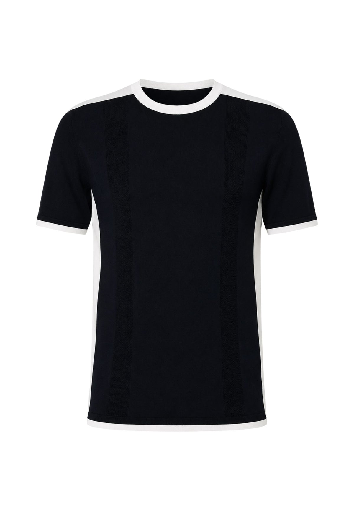 MAGLIA CHIUSA M/C - DARK BLUE/WHITE COTTON