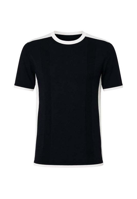 MAGLIA CHIUSA M/C - DARK BLUE/WHITE COTTON