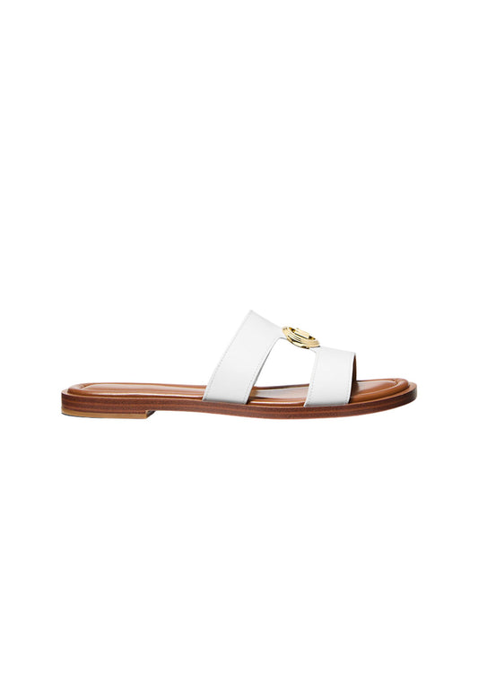 ERIN FLAT SANDAL LEATHER - OPTIC WHITE
