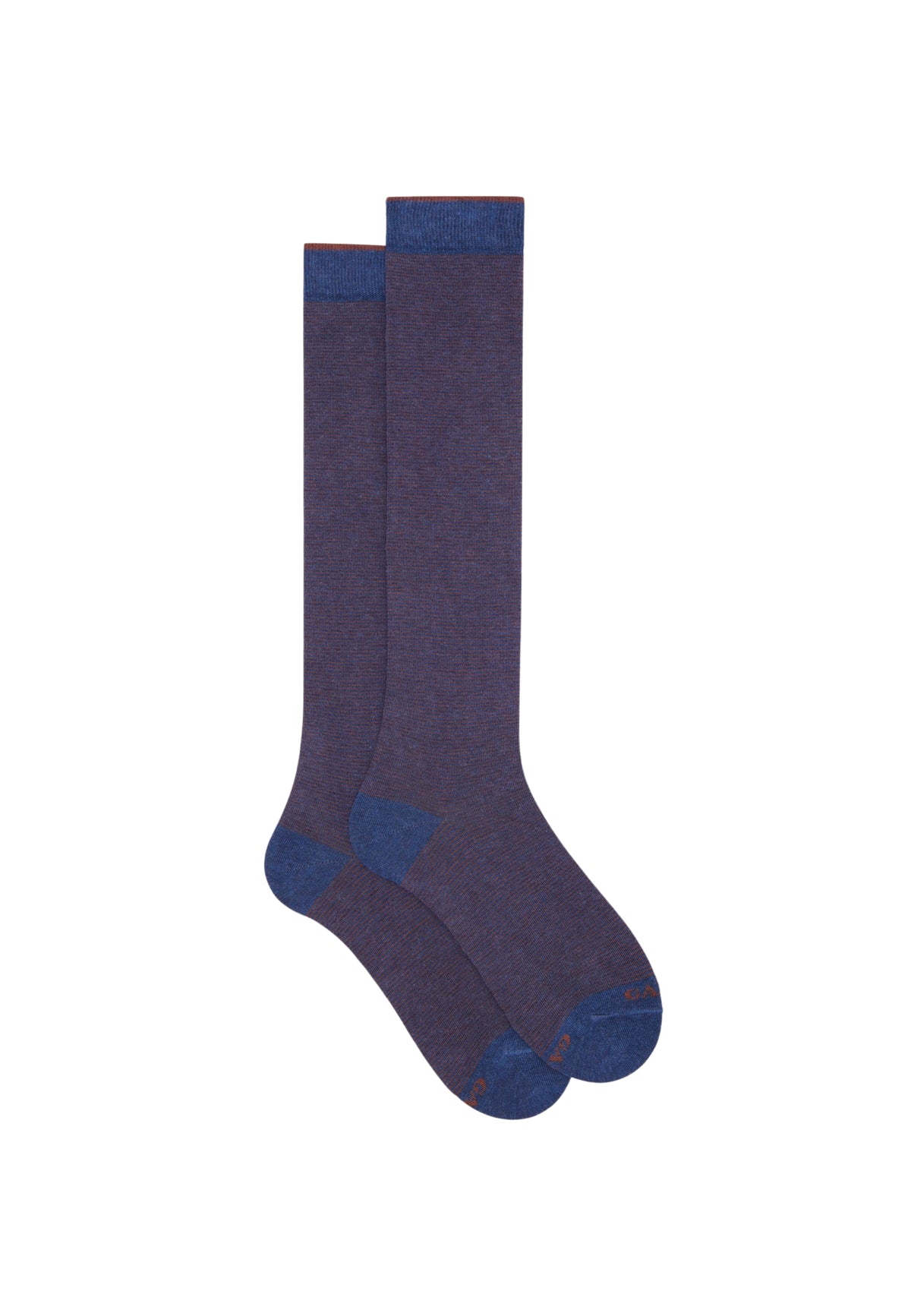 CALZINO LUNGO RIGHINA SOTTILISSIMA - JEANS/TABACCO