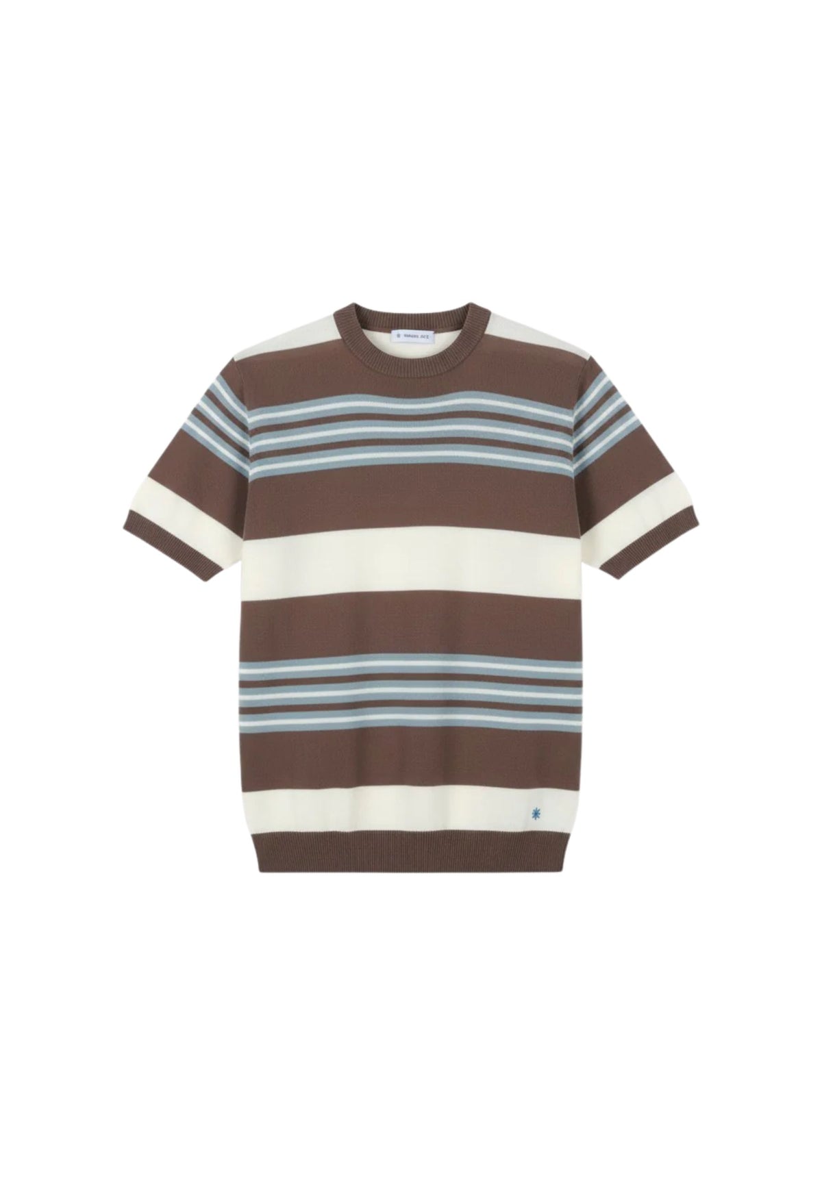 T-SHIRT M/M IN FILO - RIGATA MARRONE