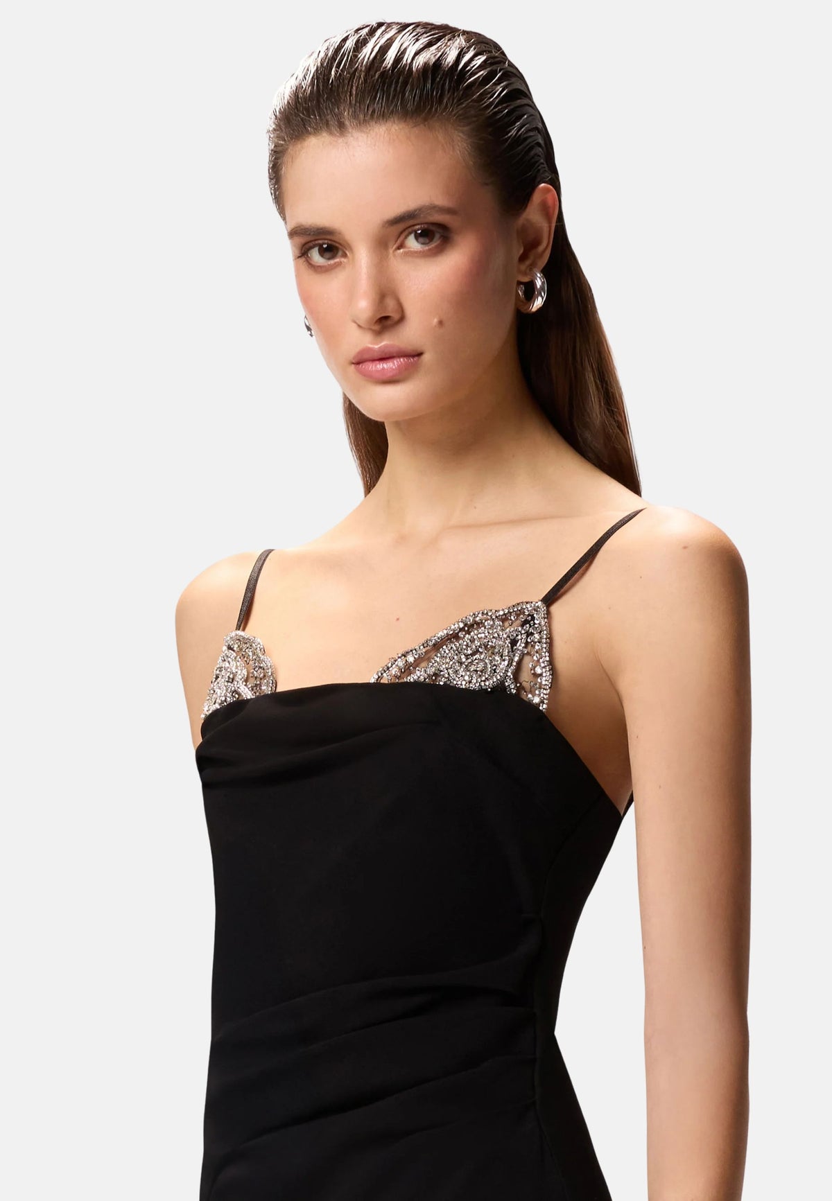 CARRUBA ABITO DOUBLE ARMOURE RICAMO ROSE - BLACK