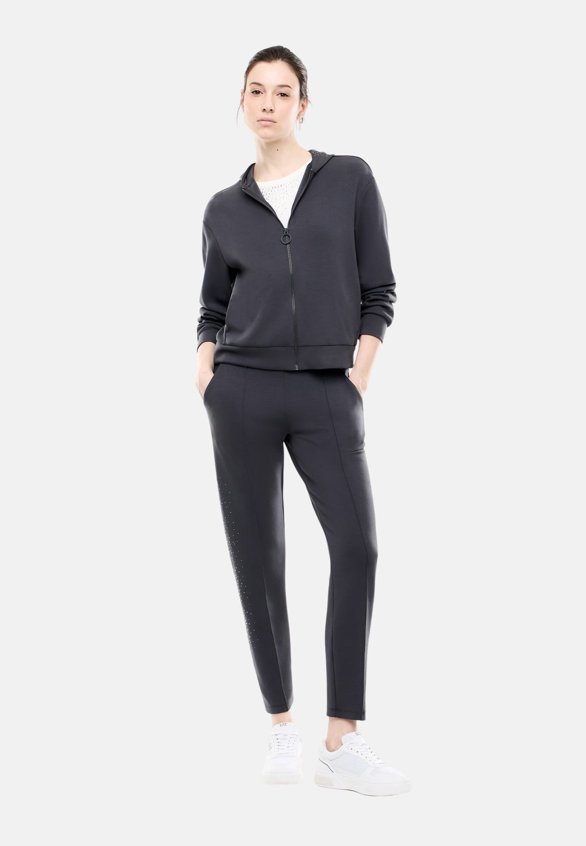 FELPA APERTA CON ZIP - ASPHALT