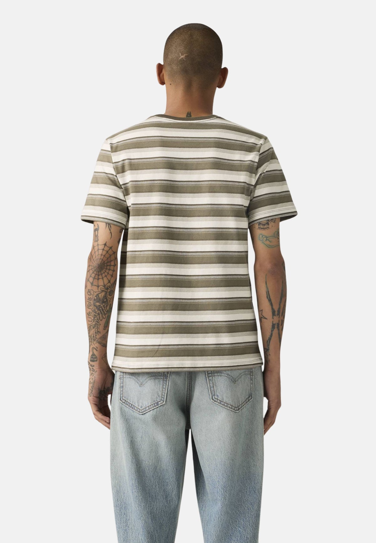 SS ORIGINAL HM TEE - RIGATA BIANCO/ VERDE/BEIGE