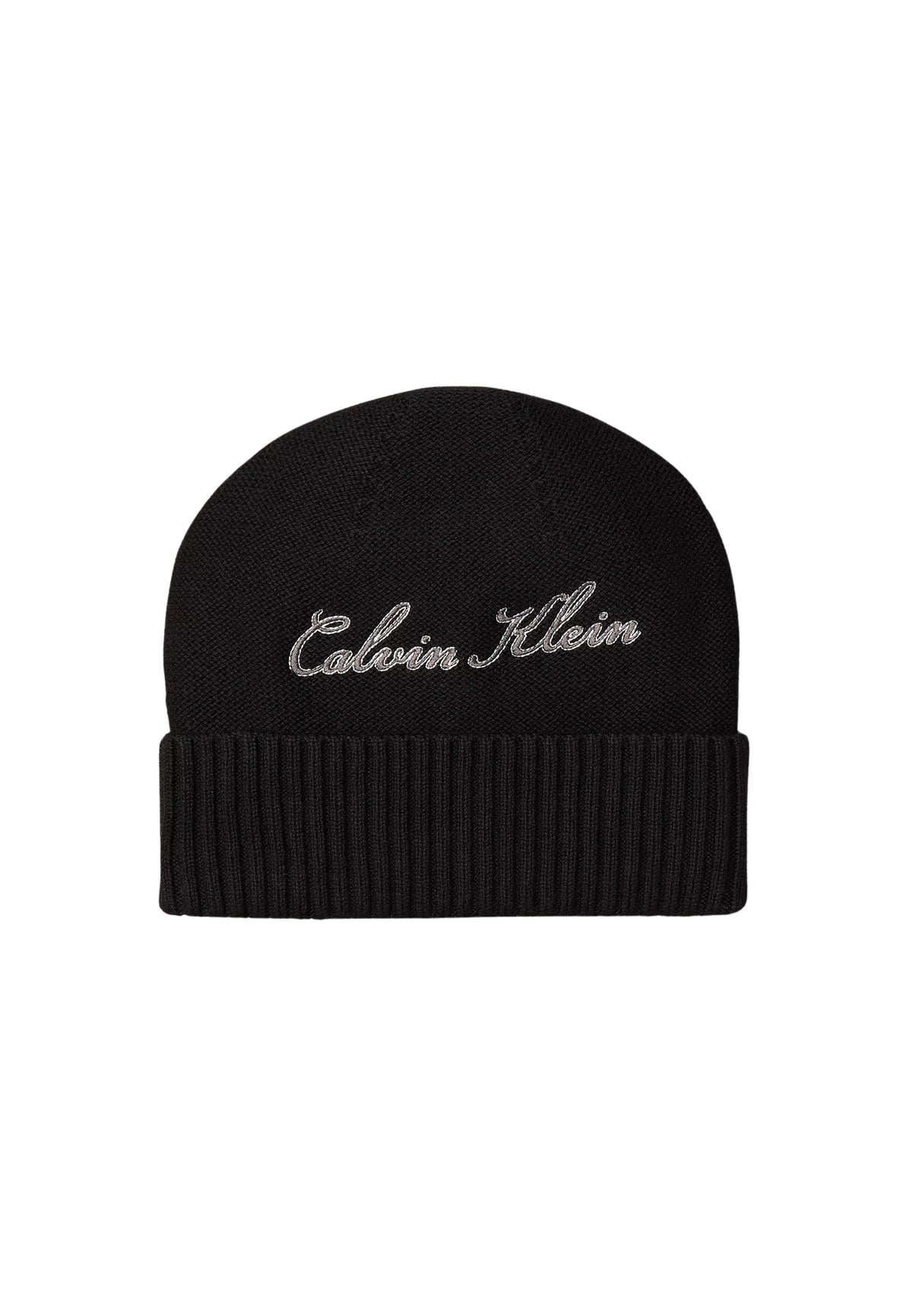 SCRIPTED LOGO COTTON BEANIE - BLACK