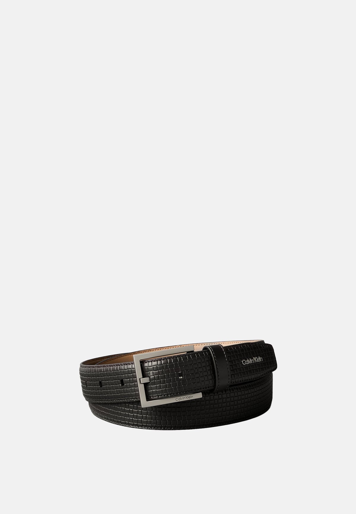 SQUARE BUCKLE WOVEN 32MM - BLACK/BRUSHED NICKEL