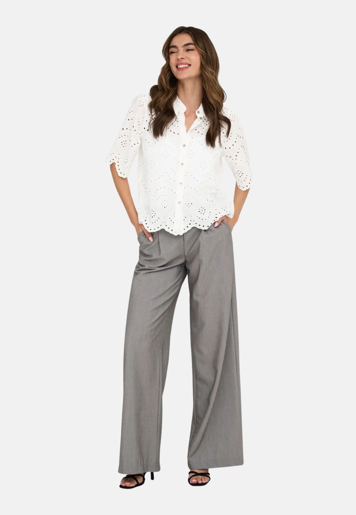 ONLVALAIS S/S SHIRT WVN NOOS - CLOUD DANCER