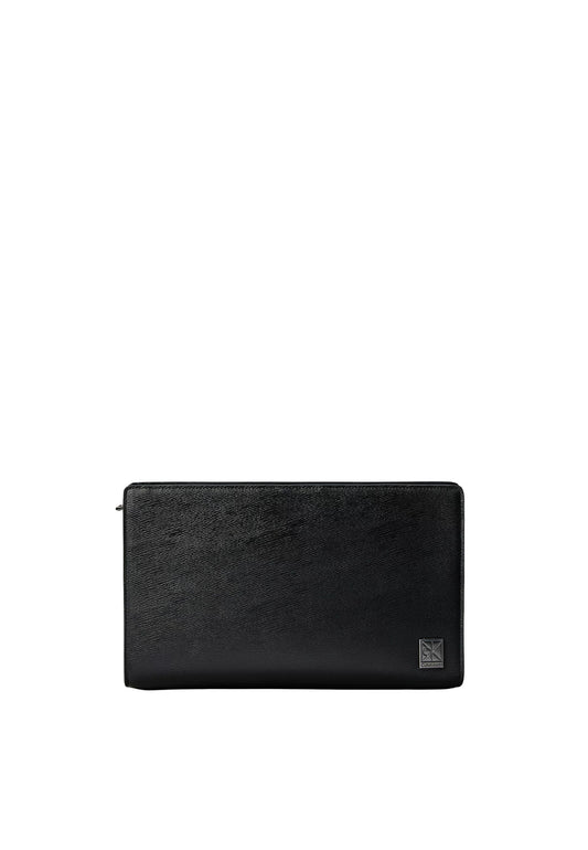 EMBLEM HW POUCH WITH HANDLE - BLACK