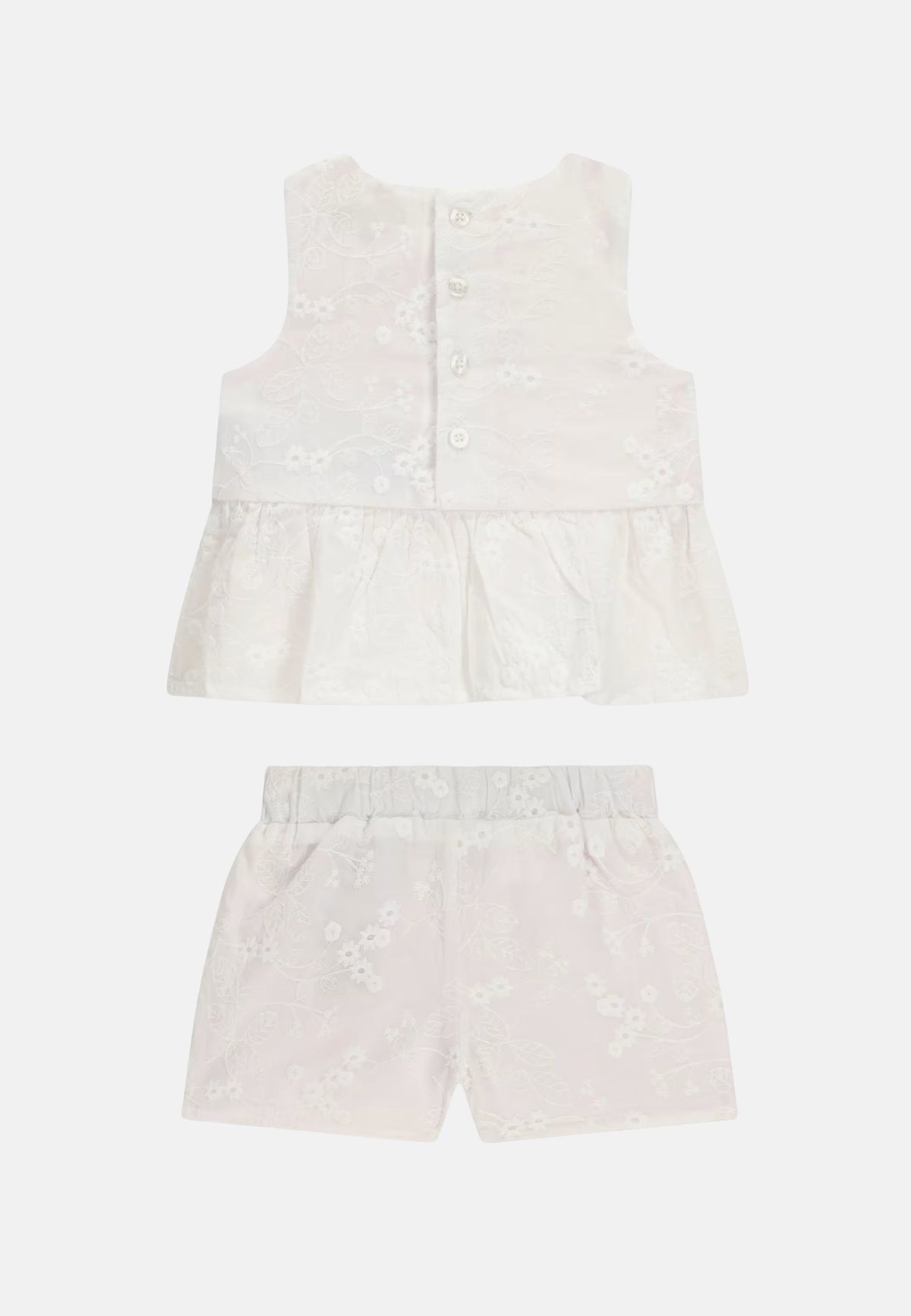 SET MUSLIN SL TOP + SHORTS - PURE WHITE