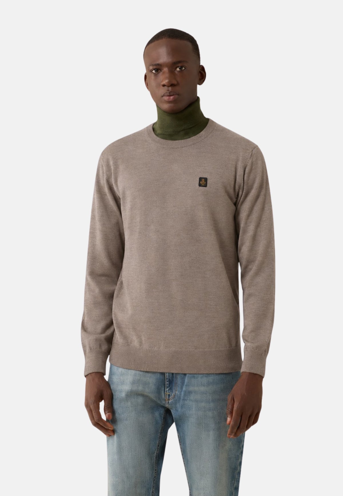 PULLOVER GIROCOLLO - BEIGE TAUPE