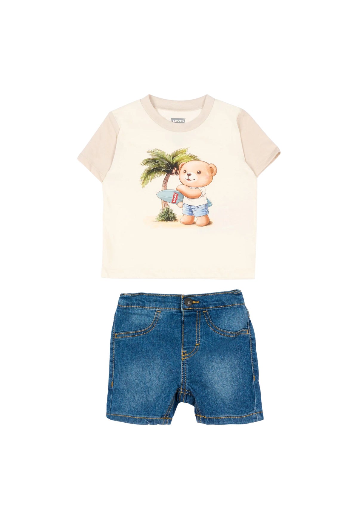 LVB PALM TREE TEE & DENIM SET - LEVI'S EGRET