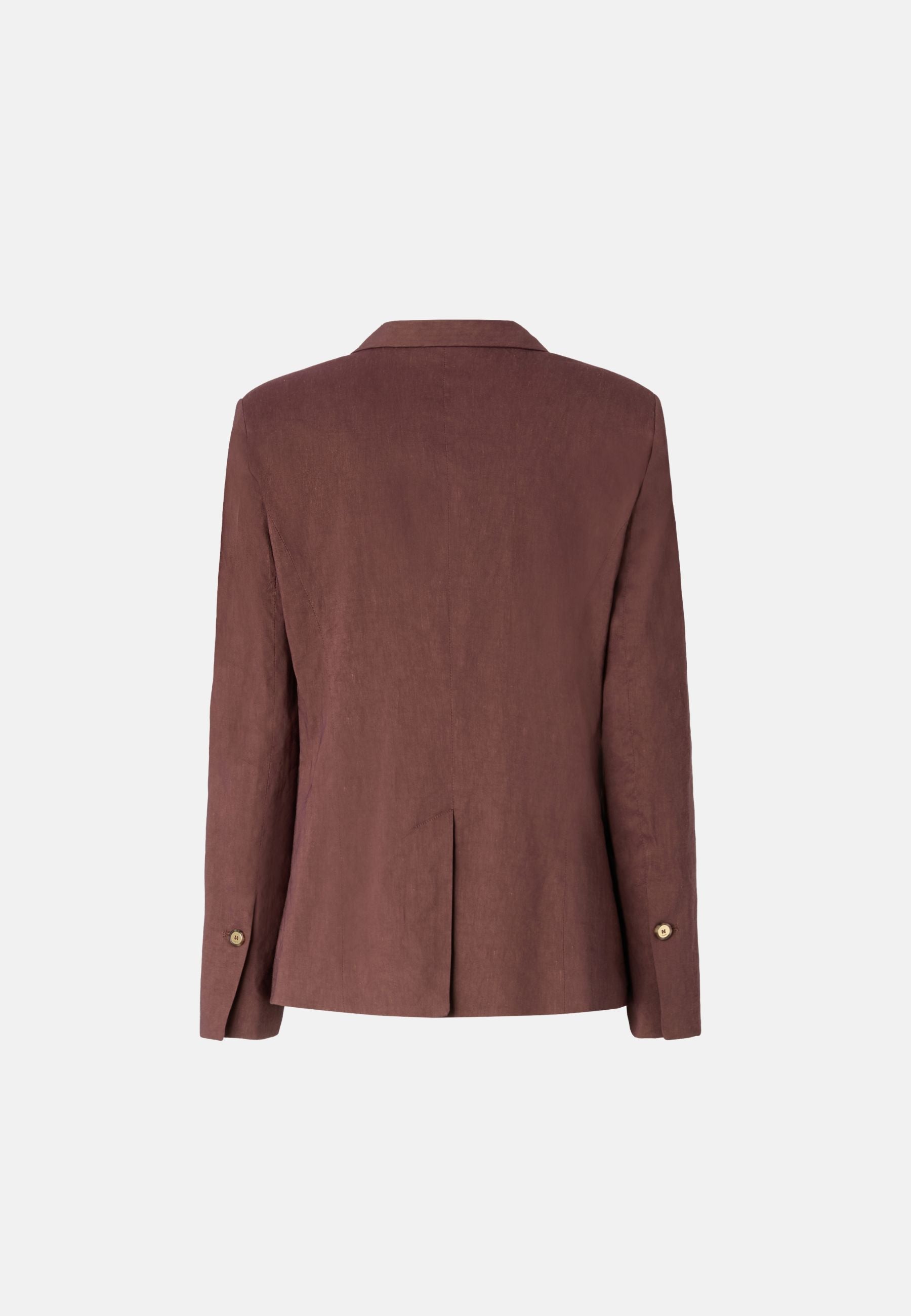 FREDA GIACCA LINO STRETCH - BROWN