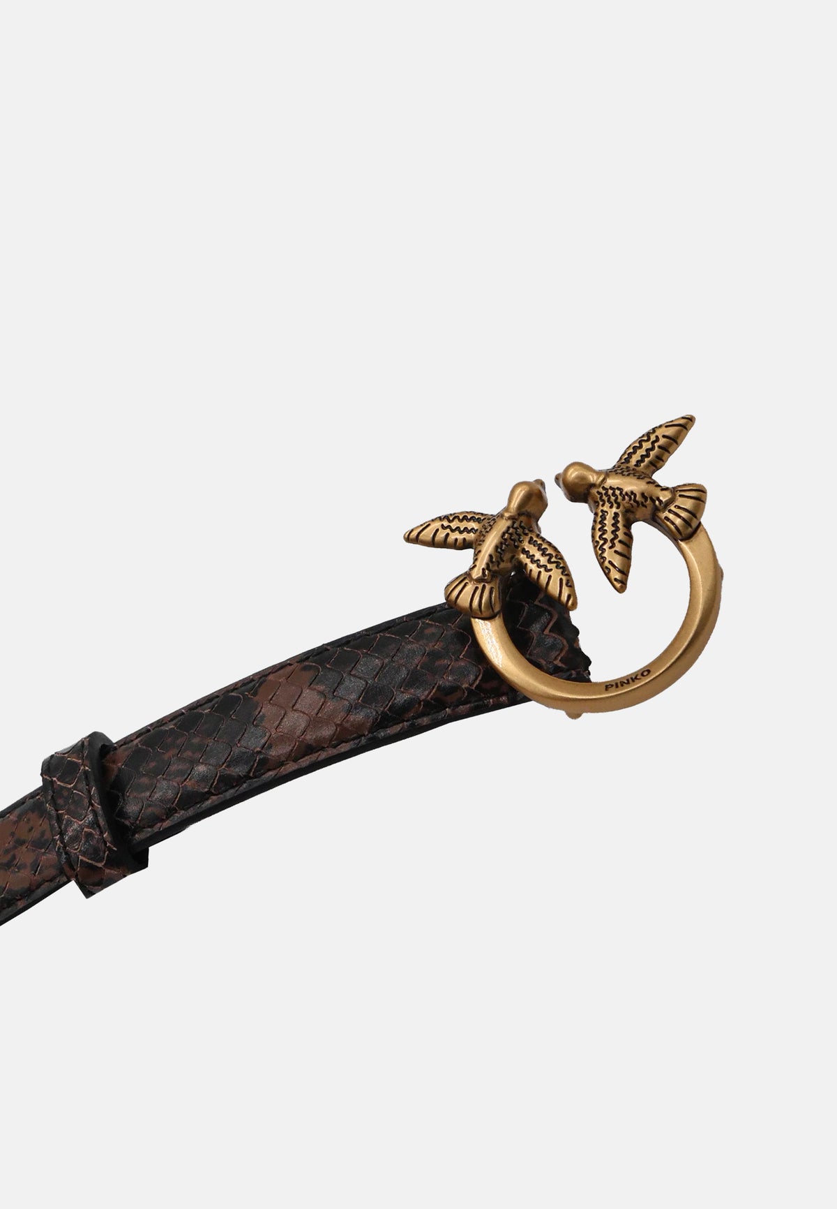 LOVE BERRY H2 BELT. LOW PYTHON PRINT - ROCCIA/MARRONE