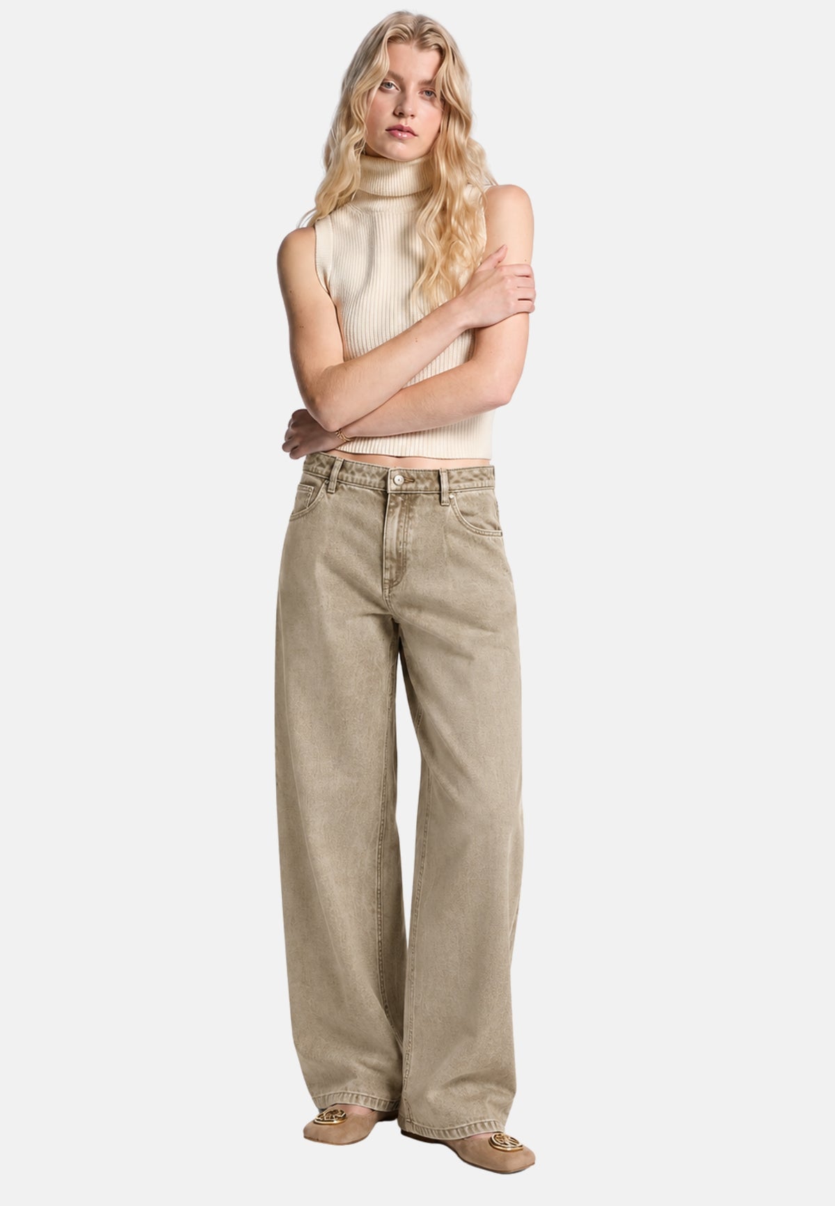PANTALONE LOOSE FIT - DUSTY SAGE