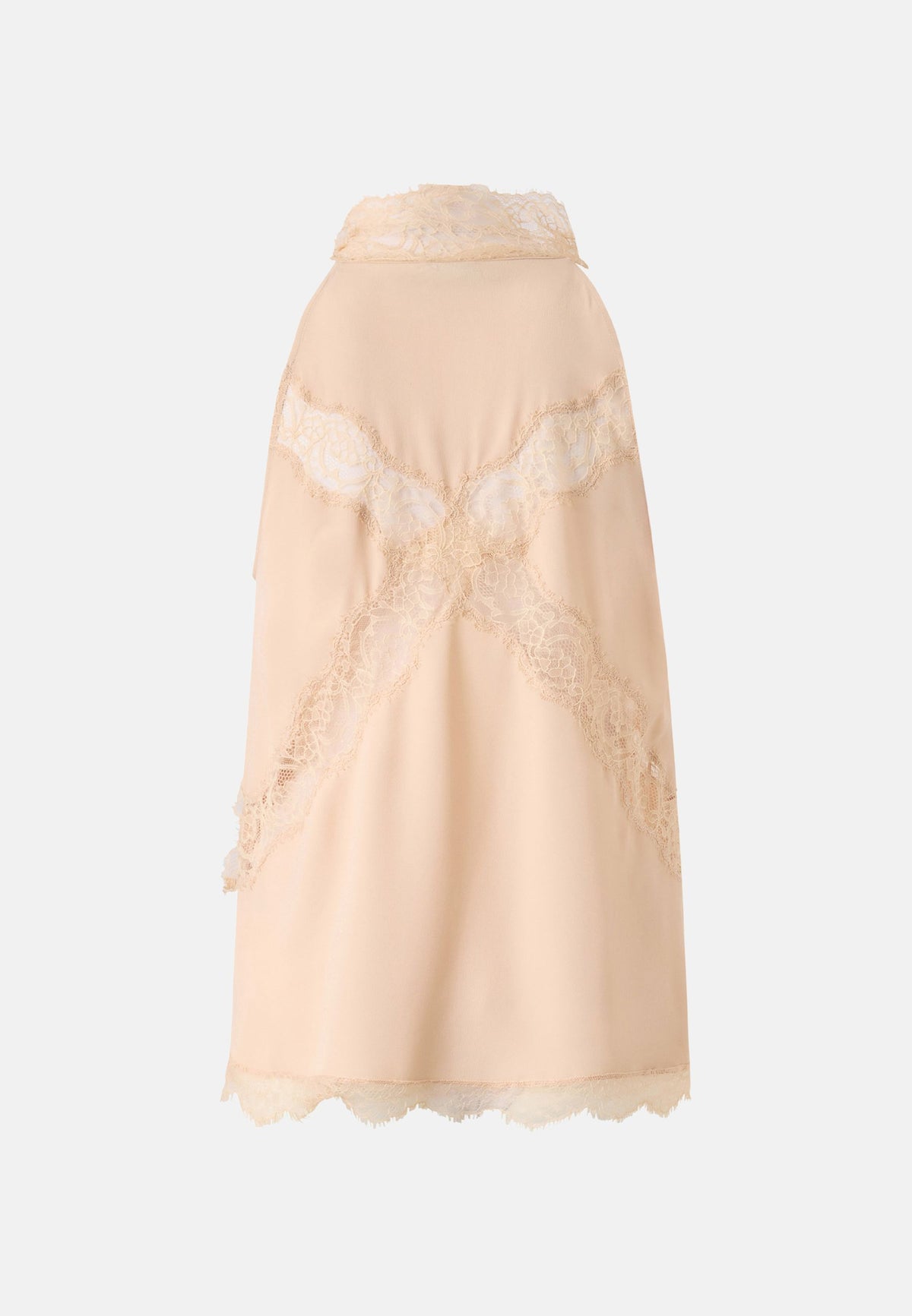 MANDARANCIO TOP CREPE DE CHINE CON PIZZO - BEIGE