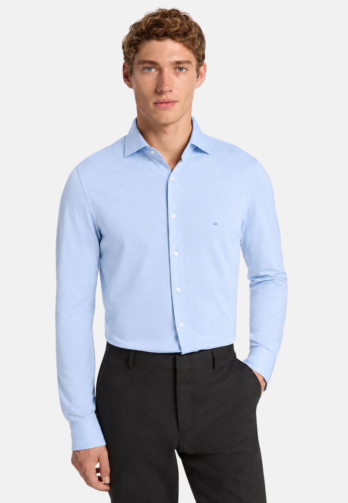 JAPANESE PERFORM KNIT SLIM SHIRT - LIGHT BLUE