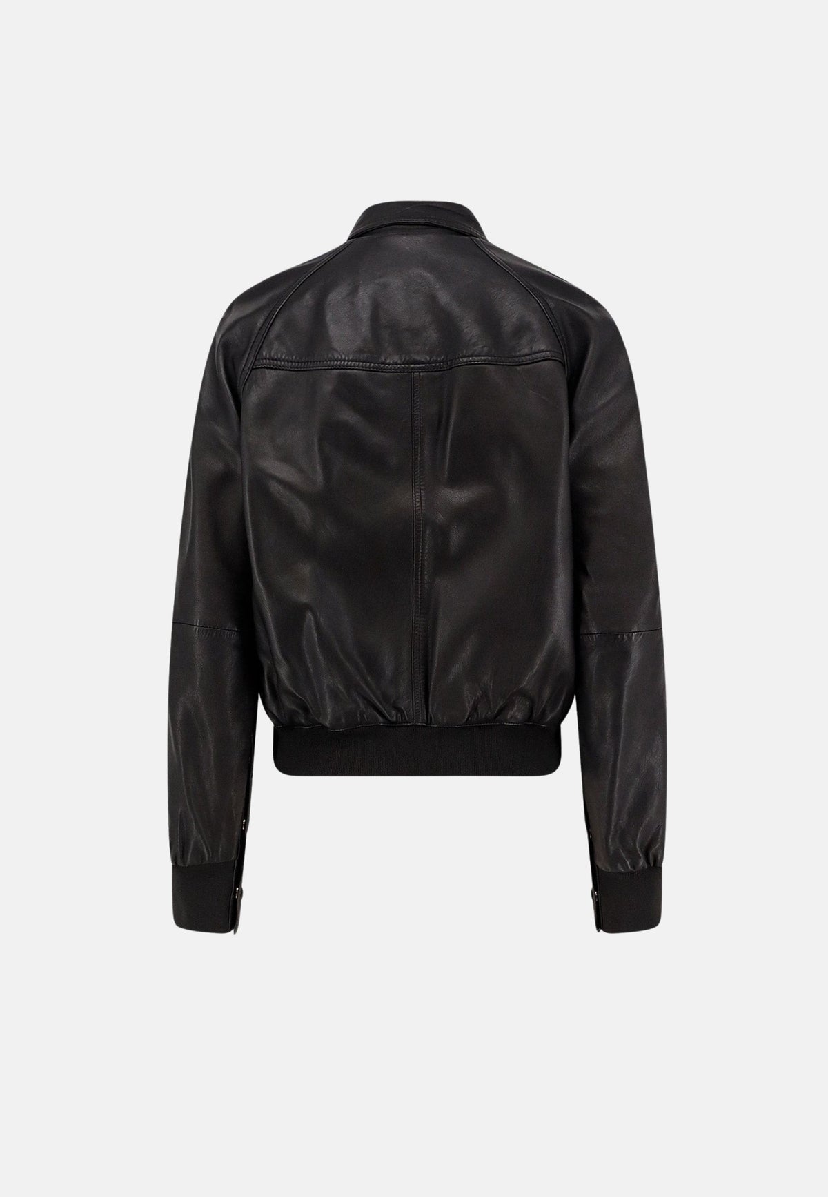 BARBRA BOMBER PELLE LAVATA - BLACK