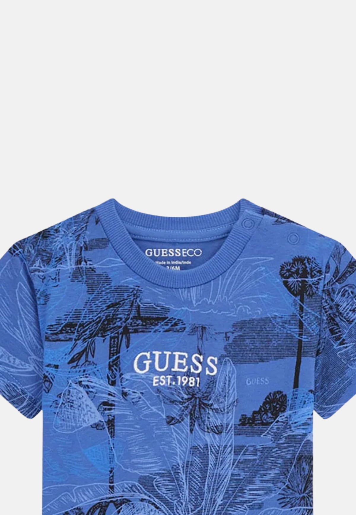 SET SS T-SHIRT+JERSEY SHORTS - TROPICAL SUMMER BLUE