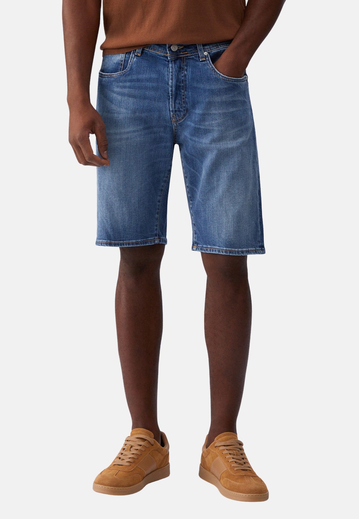 JEANS BERMUDA BRUCE - DEN.BLUE MEDIUM WASH