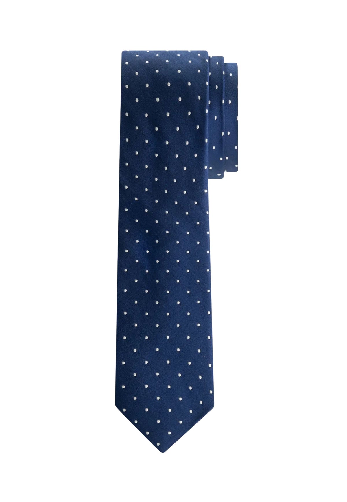 CRAVATTA SOLID WHITE DOT - BLUE