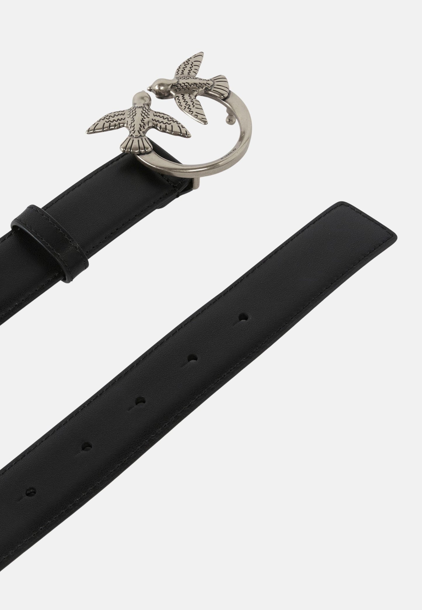 LOVE BERRY H3 BELT. LOW VITELLO SETA - BLACK-ARGENTO