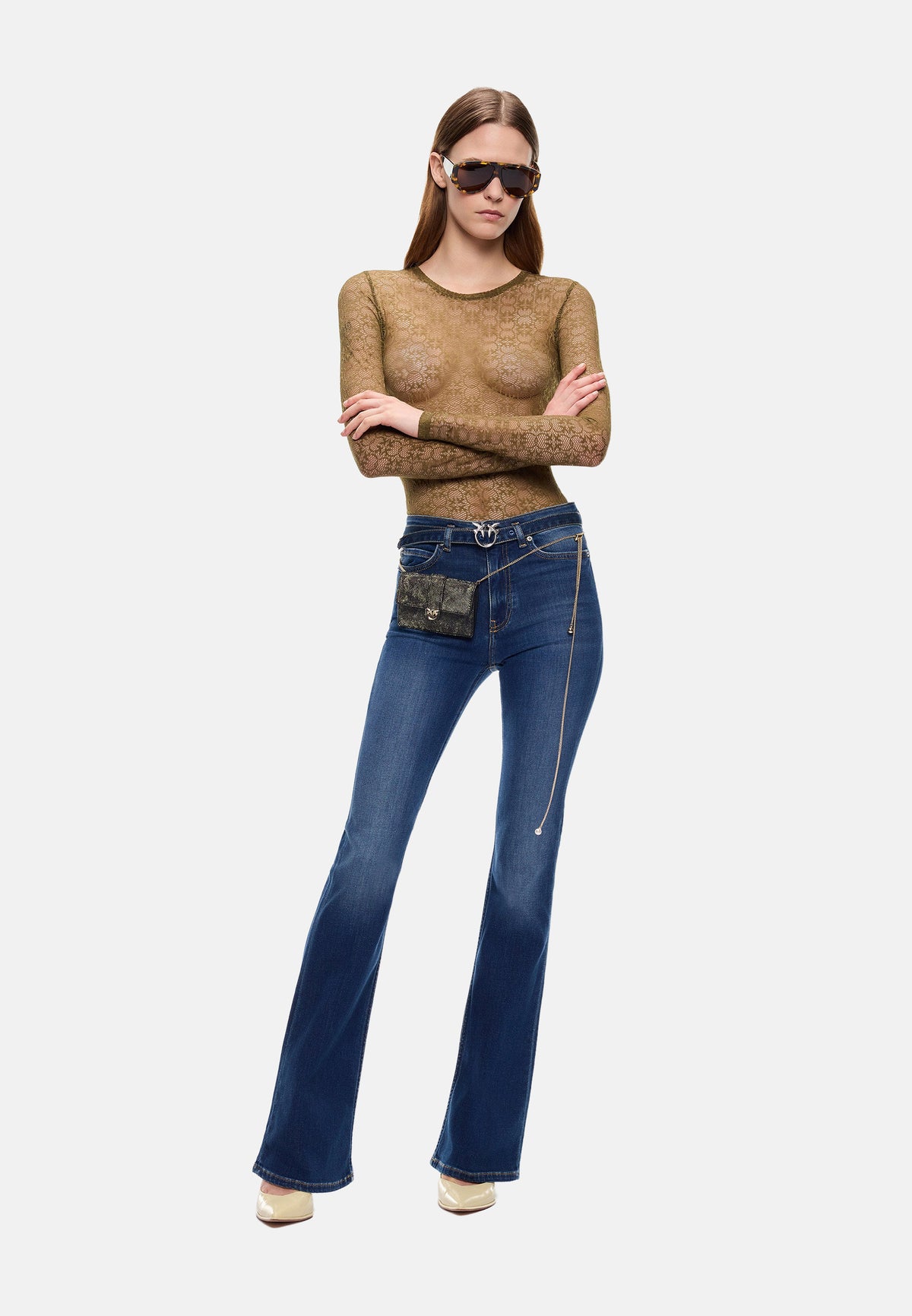 FLORA FLARE MEDIUM WASH STRETCH DENIM - LAVAGGIO MEDIO