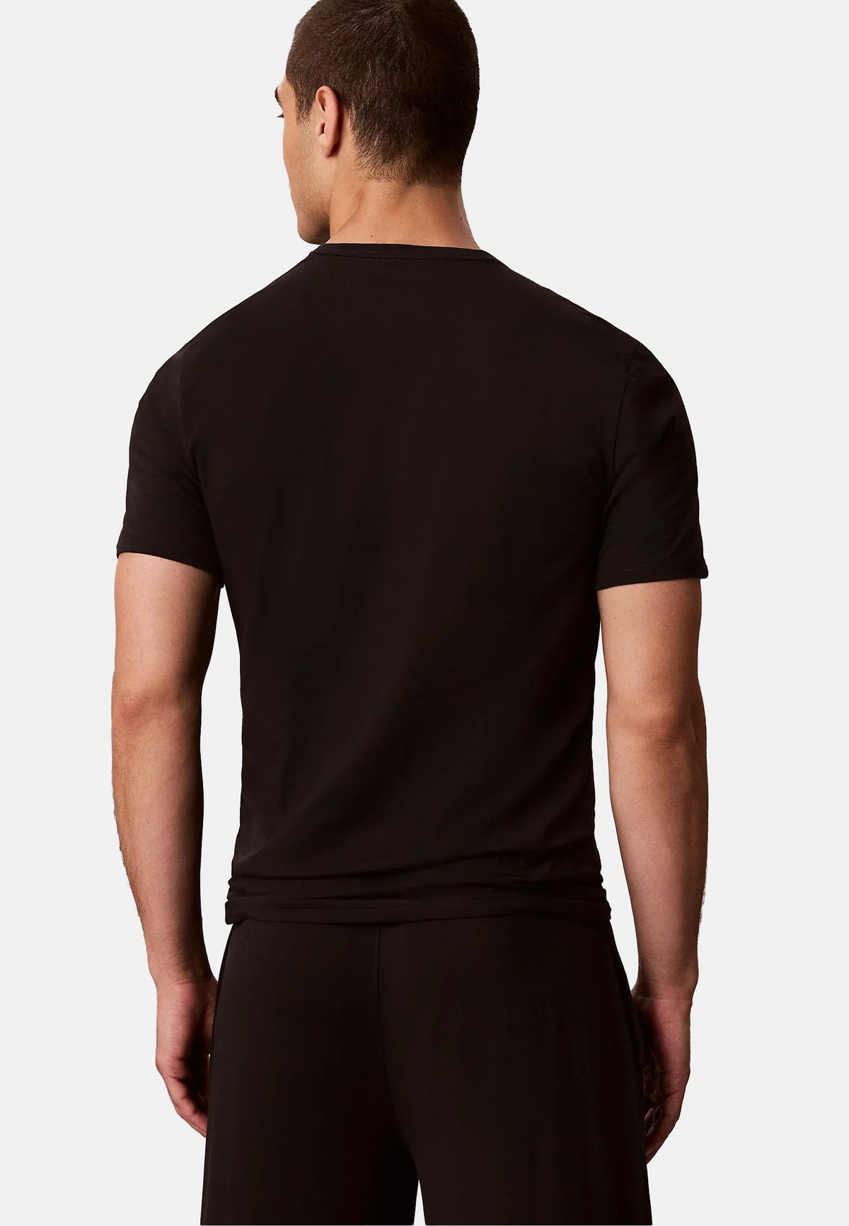 S/S V NECK 3PK - BLACK