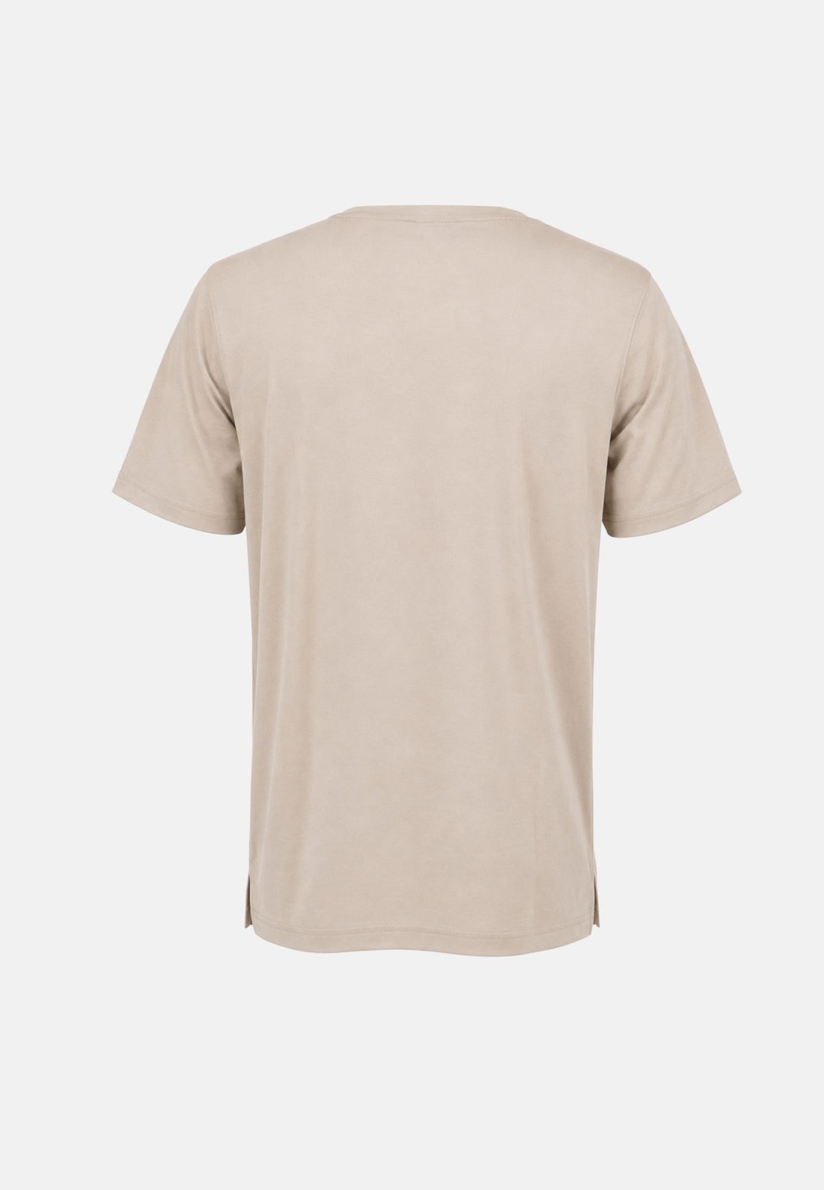 T-SHIRT ROUND NECK SOLID - BEIGE