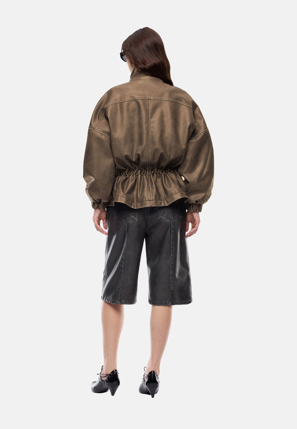 BARKERIA BLOUSON TELA SPALMATA - BROWN