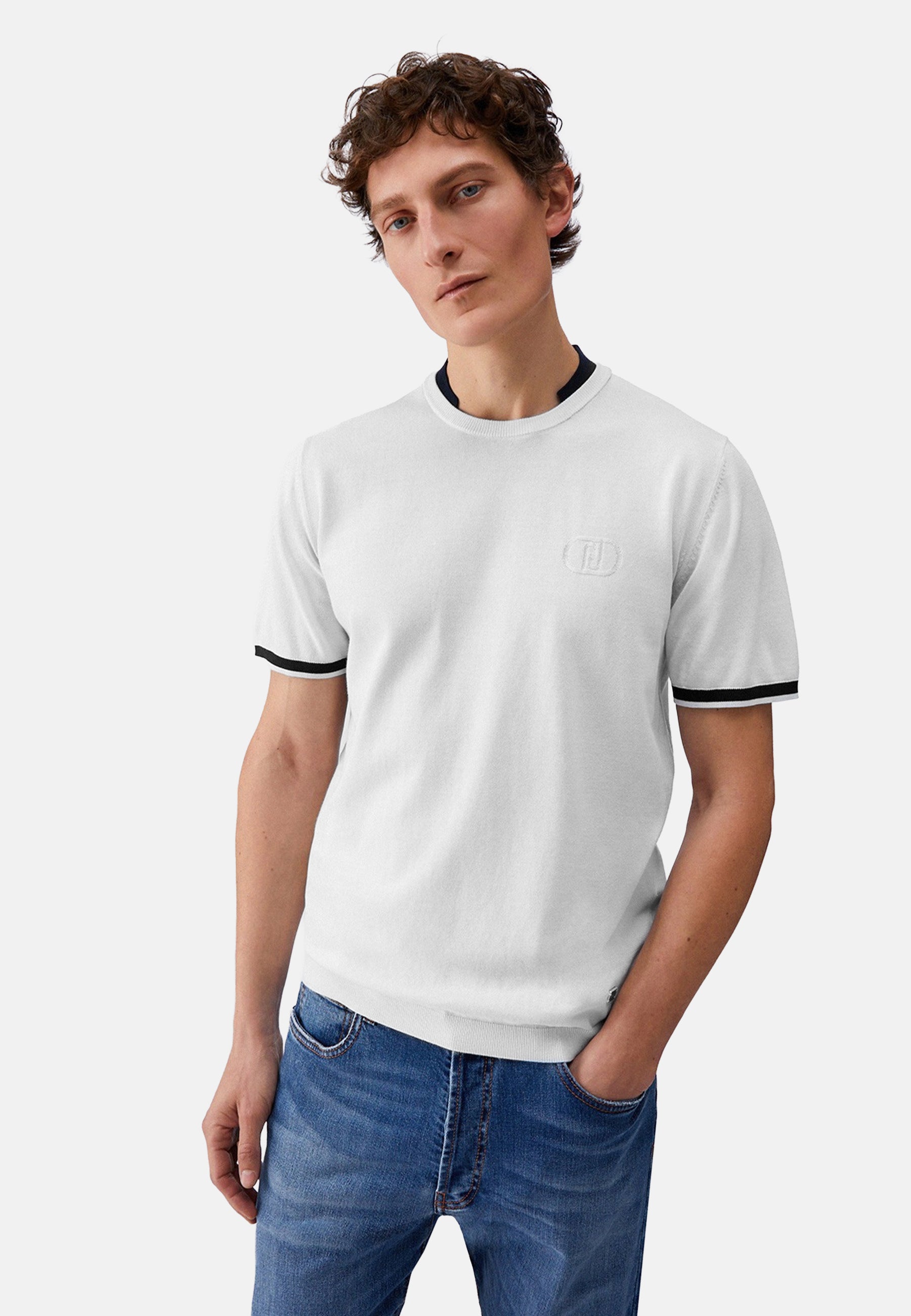 MAGLIA CHIUSA M/C - bianco
