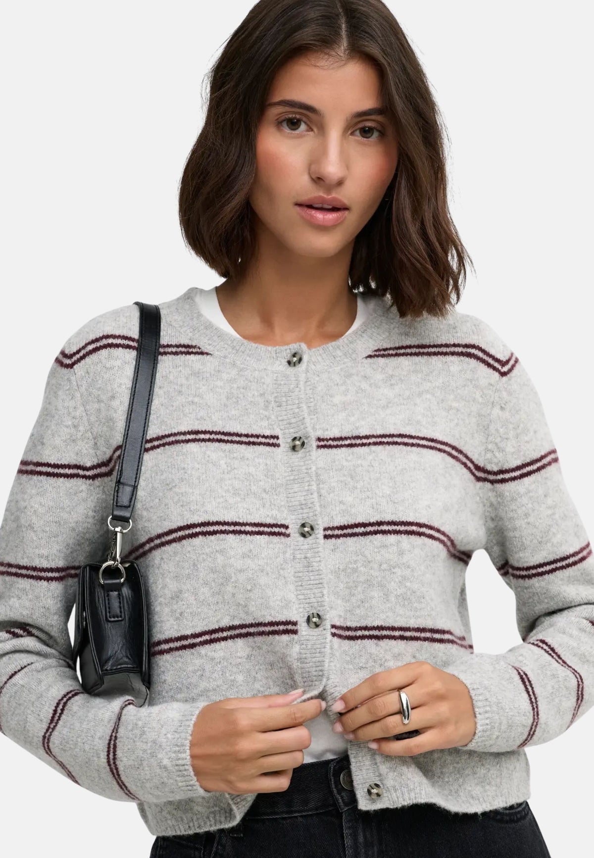 JDYCHOLEL/S CARDIGAN KNT NOOS - LIGHT GREY MELA/W. NEW STR