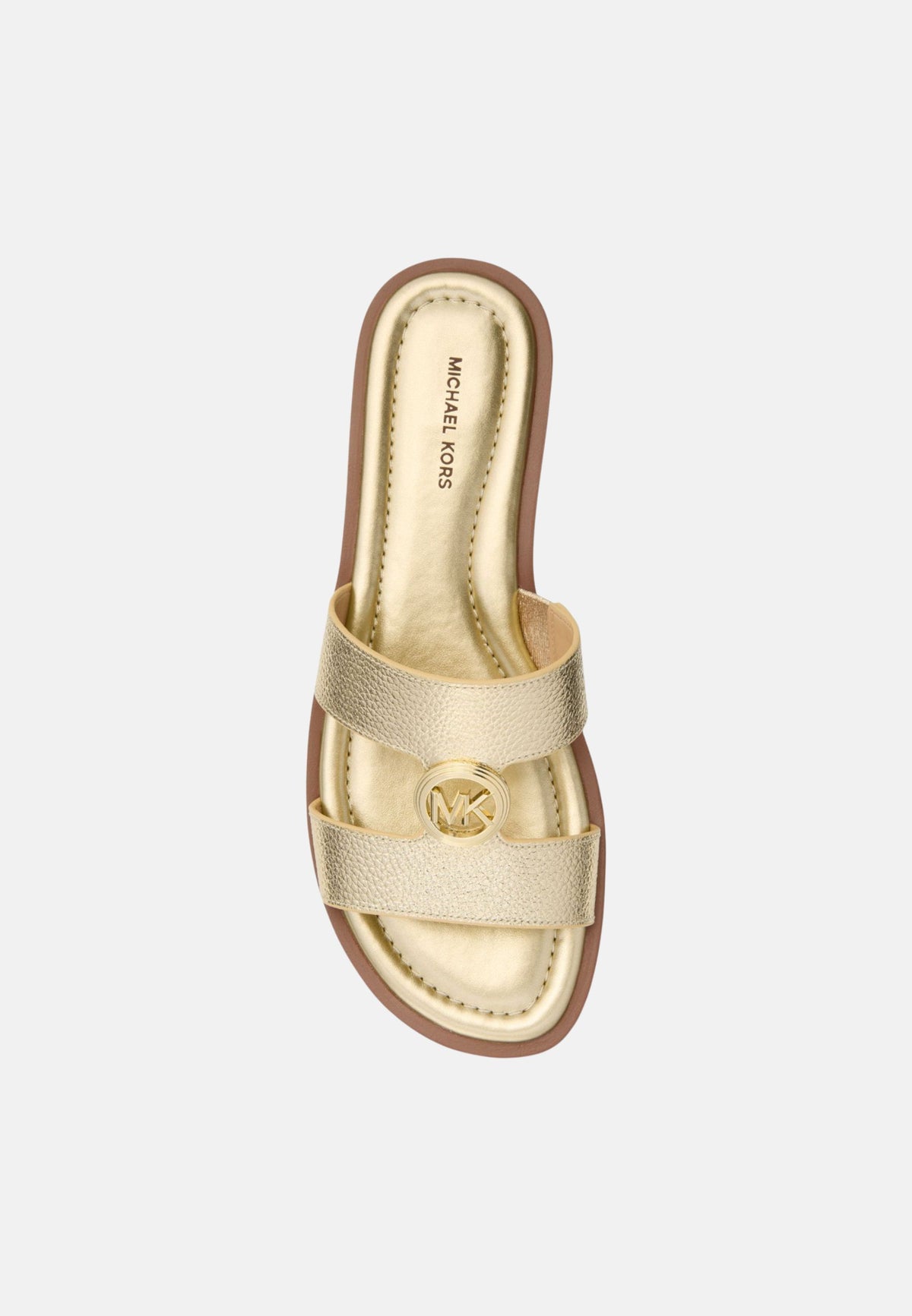 ERIN FLAT SANDAL METALLIC LEATHER - PALE GOLD