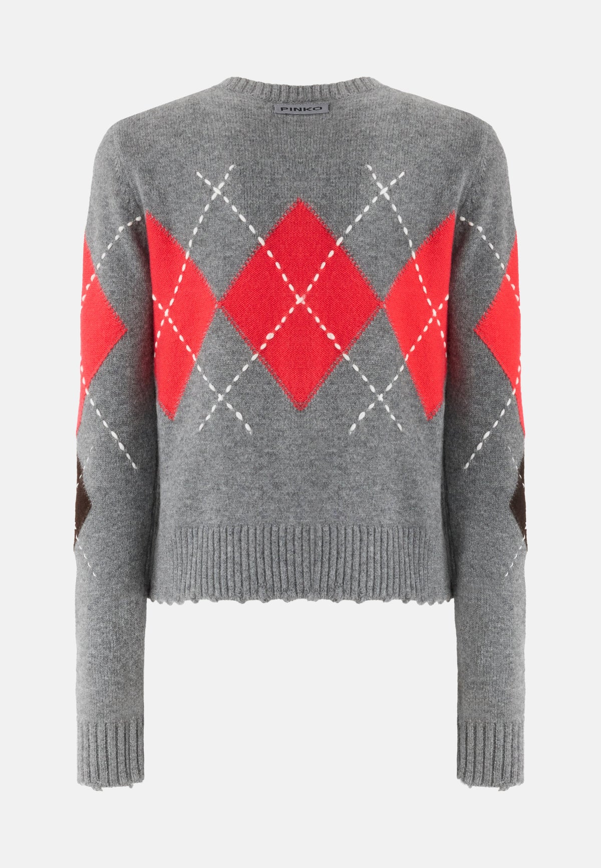 CARDIFF CARDIGAN ARGYLE CON CLOTH STITCH - GRIGIO/MAR