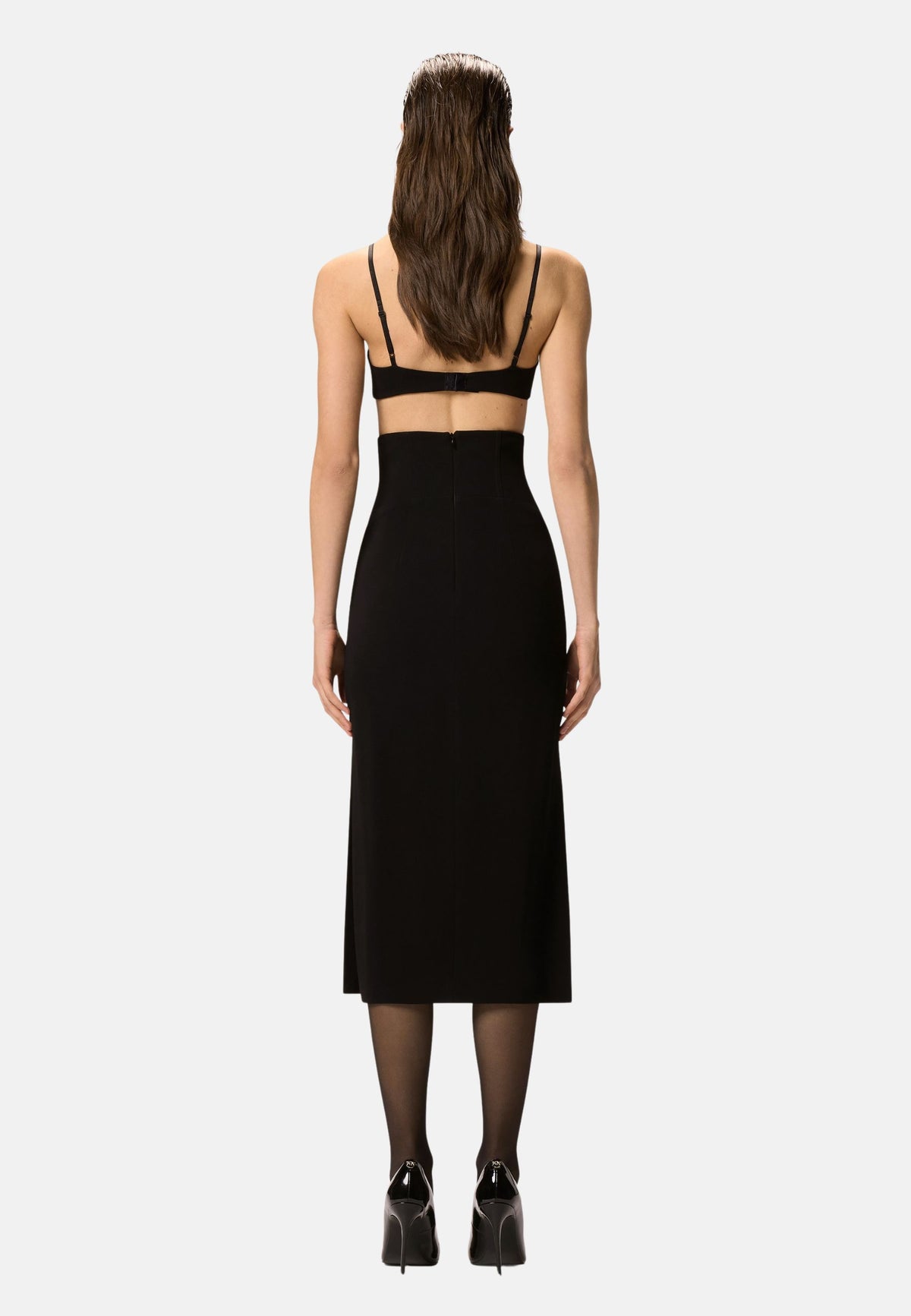 BARBABIETOLE TOP DOUBLE ARMOURE RICAMO - BLACK