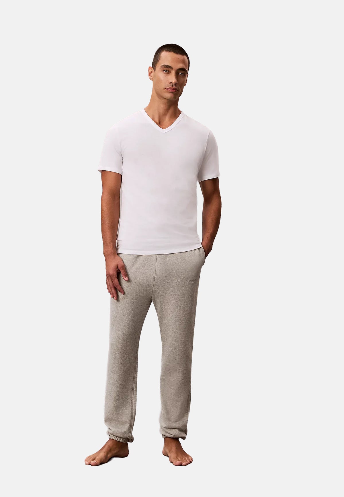 S/S V NECK 3PK - WHITE