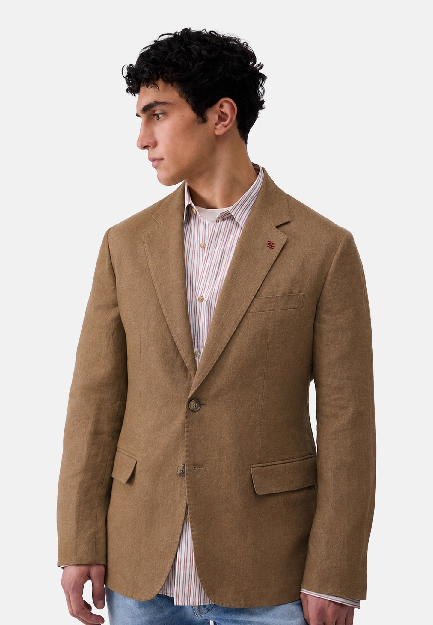 GIACCA BLAZER LINO - marrone