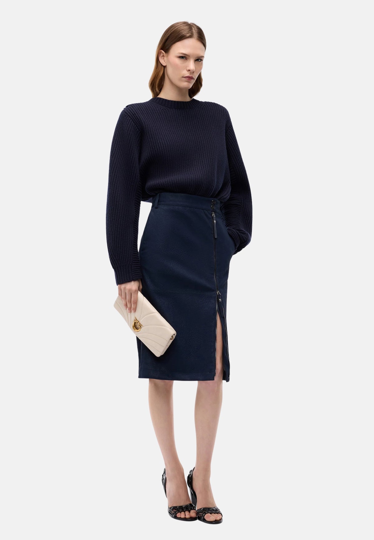 MONTIANO GONNA EFFETTO NABUK - DARK BLUE
