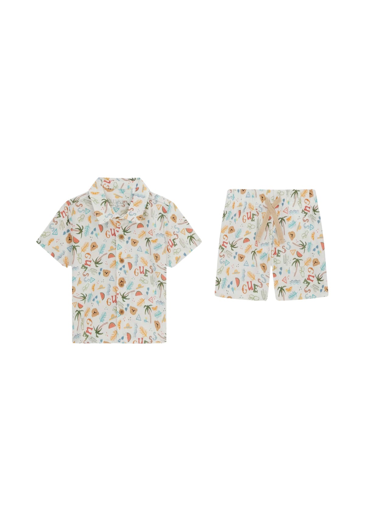 SET CO BLEND SS SHIRT+SHORTS - SUMMERTIME BEAR