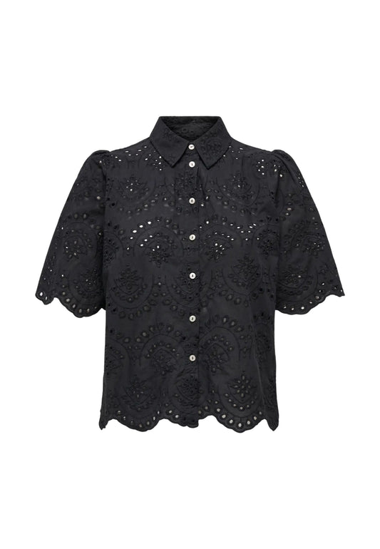 ONLVALAIS S/S SHIRT WVN NOOS - BLACK