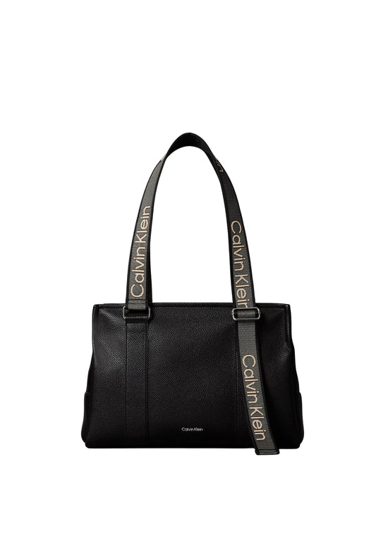 WEBBING ADJ STRAP TOTE - BLACK