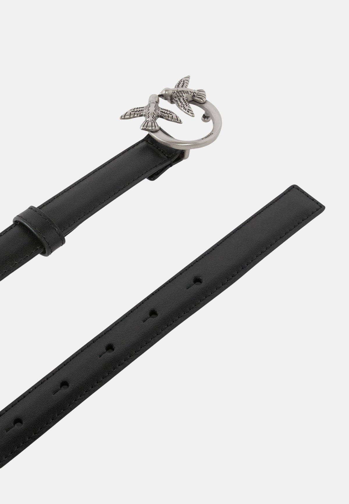 LOVE BERRY H2 BELT.LOW VITELLO SETA - BLACK/ARGENTO